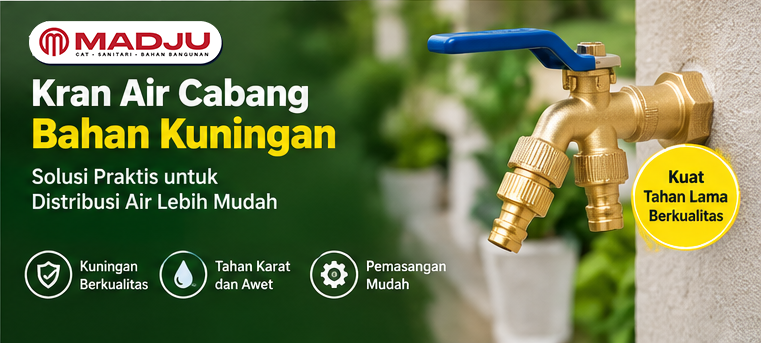 kran air cabang bahan kuningan